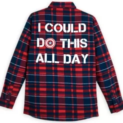 Captain America Plaid Shacket For Adults