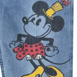 Mickey And Minnie Mouse Drawstring Denim Pants For Women By Our Universe