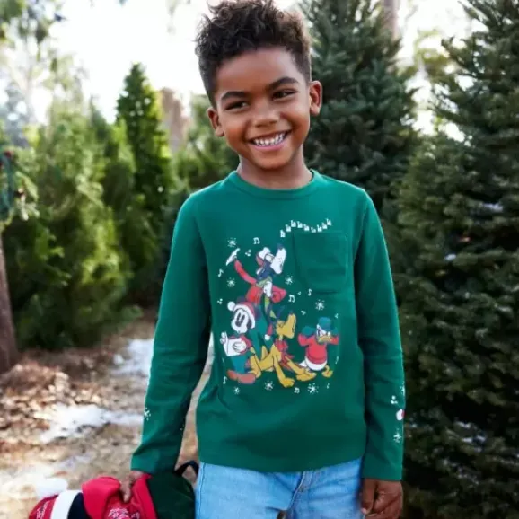 Mickey Mouse And Friends Christmas Long Sleeve T-Shirt For Kids