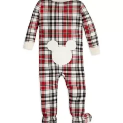 Mickey Mouse Christmas Plaid Stretchie Sleeper For Baby