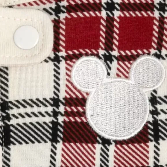 Mickey Mouse Christmas Plaid Stretchie Sleeper For Baby