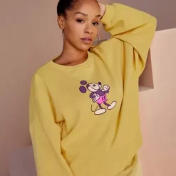 Mickey Mouse Genuine Mousewear Pullover Sweatshirt For Women – Gold
