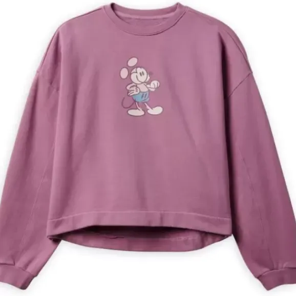 Mickey Mouse Genuine Mousewear Pullover Sweatshirt For Women – Plum