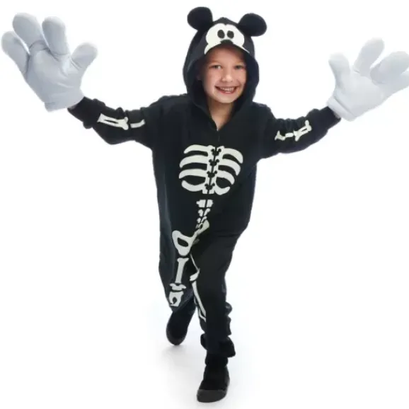 Mickey Mouse Glow-In-The-Dark Skeleton Costume For Kids